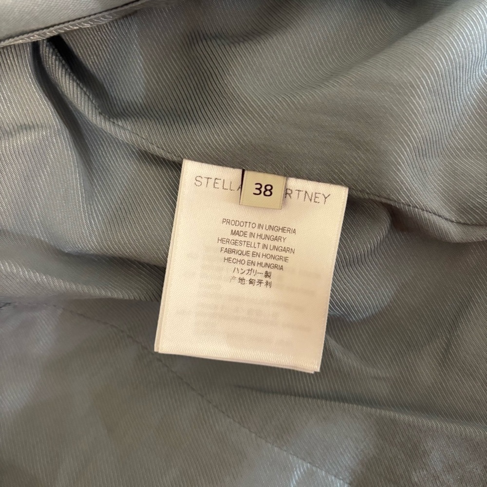STELLA MCCARTNEY Single-breasted Blazer Jacket In Light Blue Rayon Size 38 - Picture 7 of 10